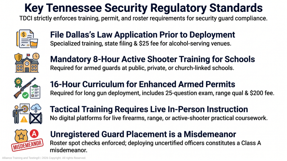 Key Tennessee Regulatory Standards