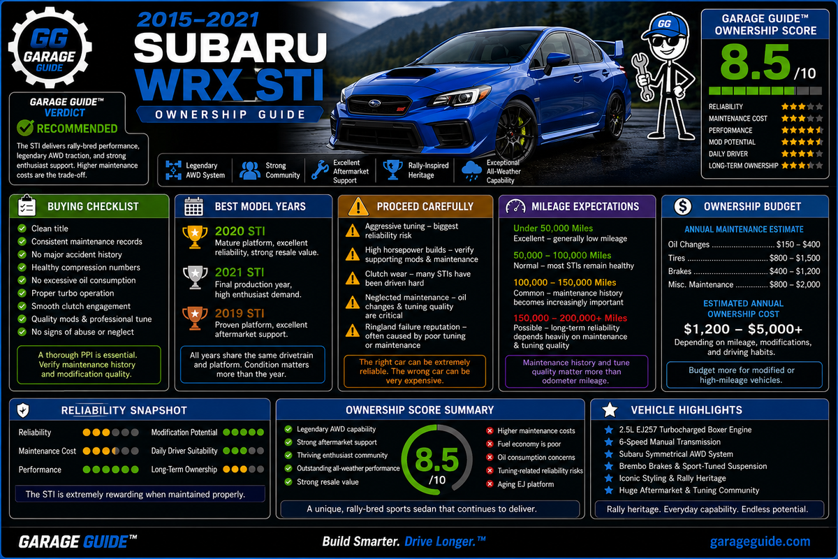 2015–2021 Subaru WRX STI Ownership Guide