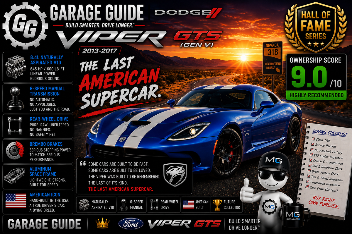 2013–2017 Dodge Viper GTS (Gen V) Ownership Guide