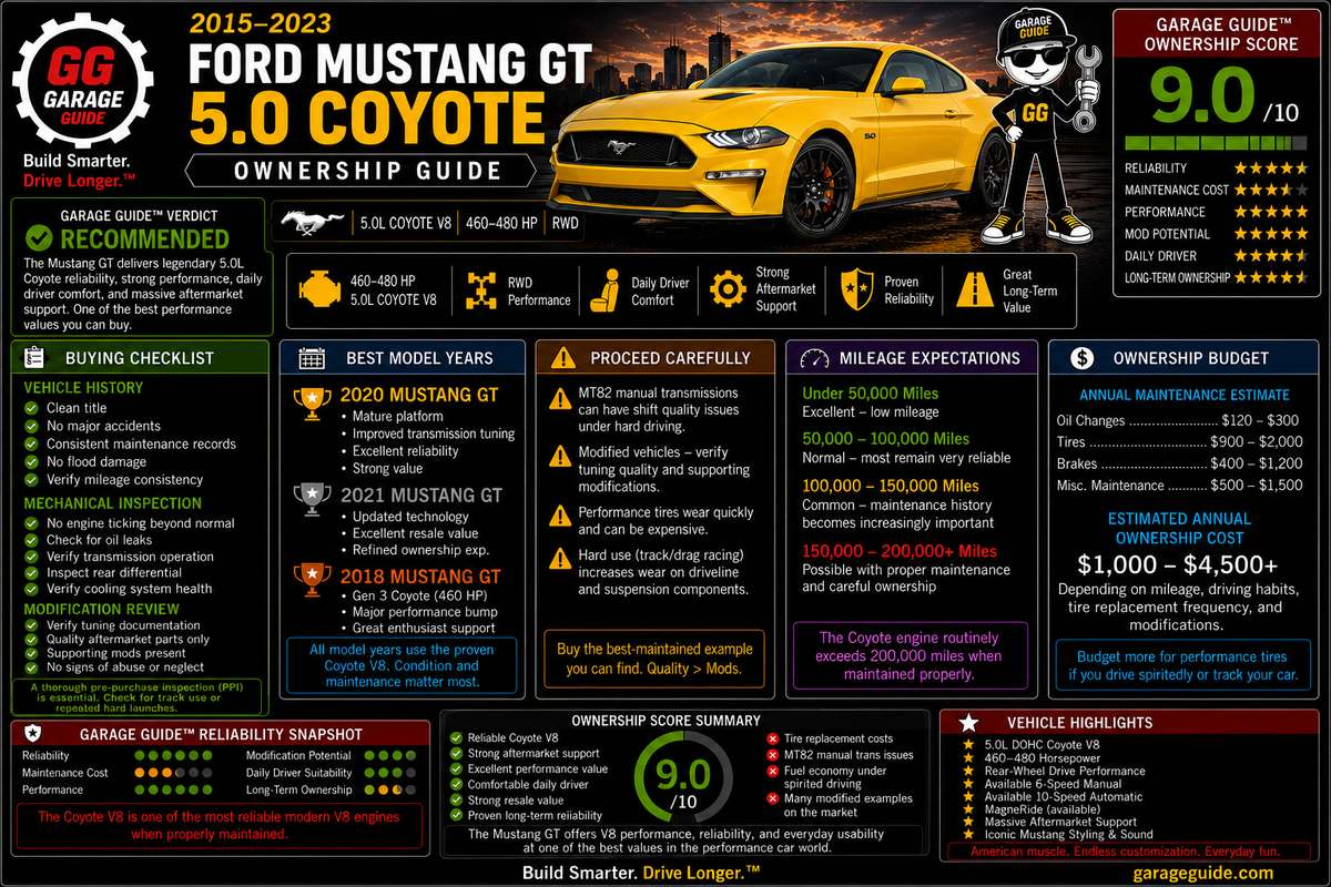 2015–2023 Ford Mustang GT (5.0 Coyote) Ownership Guide