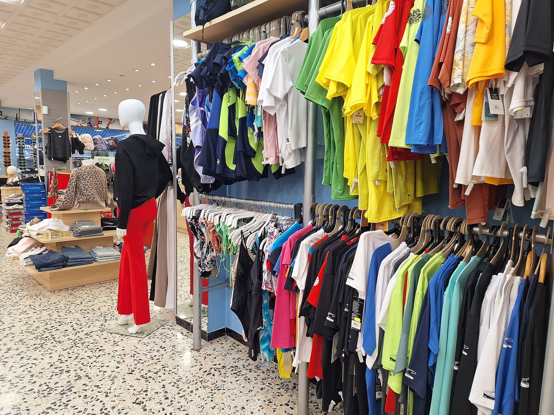 Interior of a modern apparel store