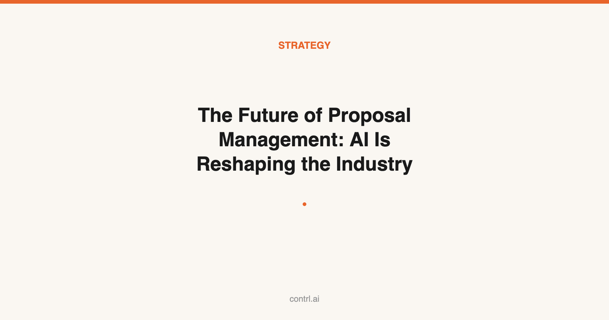 The Future of Proposal Management: How AI Is Reshaping the Industry in 2026
