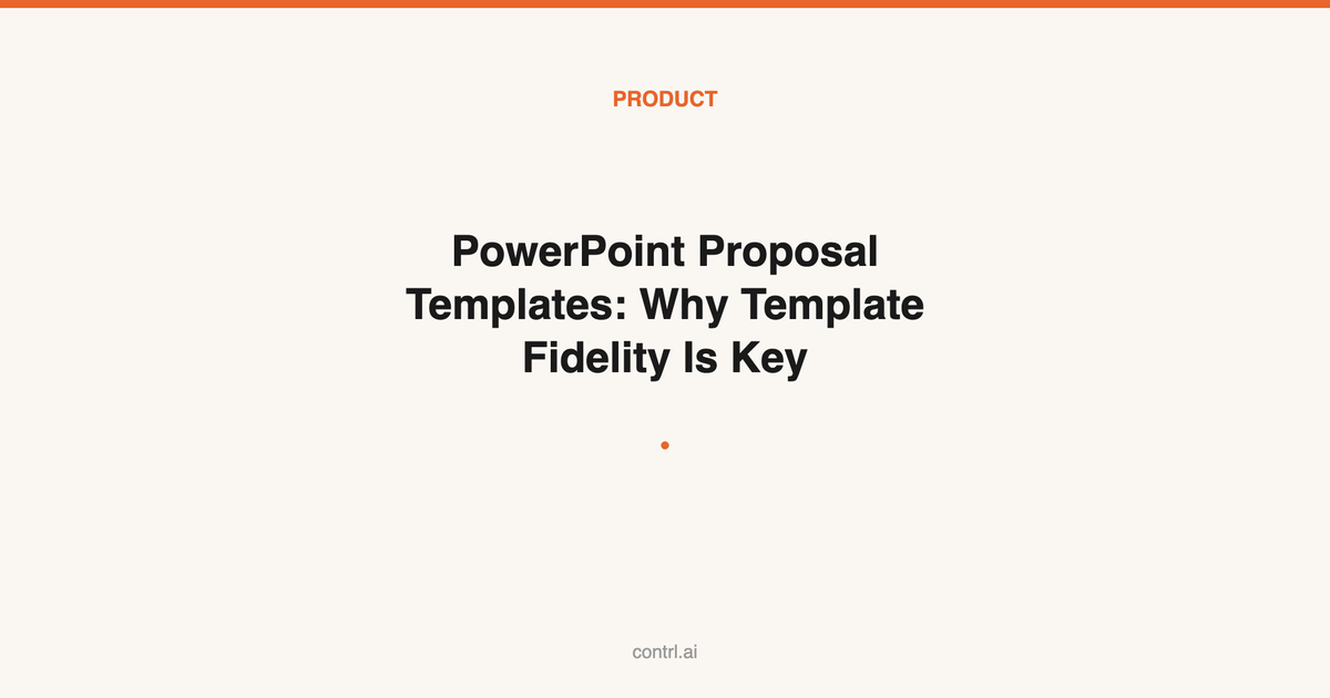 PowerPoint Proposal Templates: Why Template Fidelity Is the Hardest Problem in AI