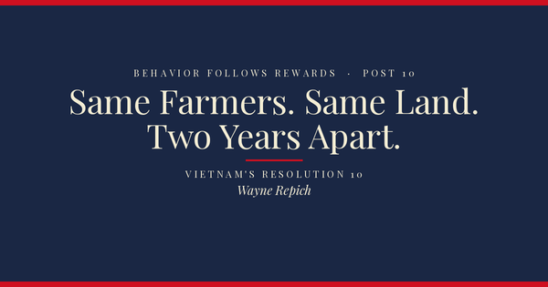 Behavior Follows Rewards — Post 10: Same Farmers. Same Land. Two Years Apart.