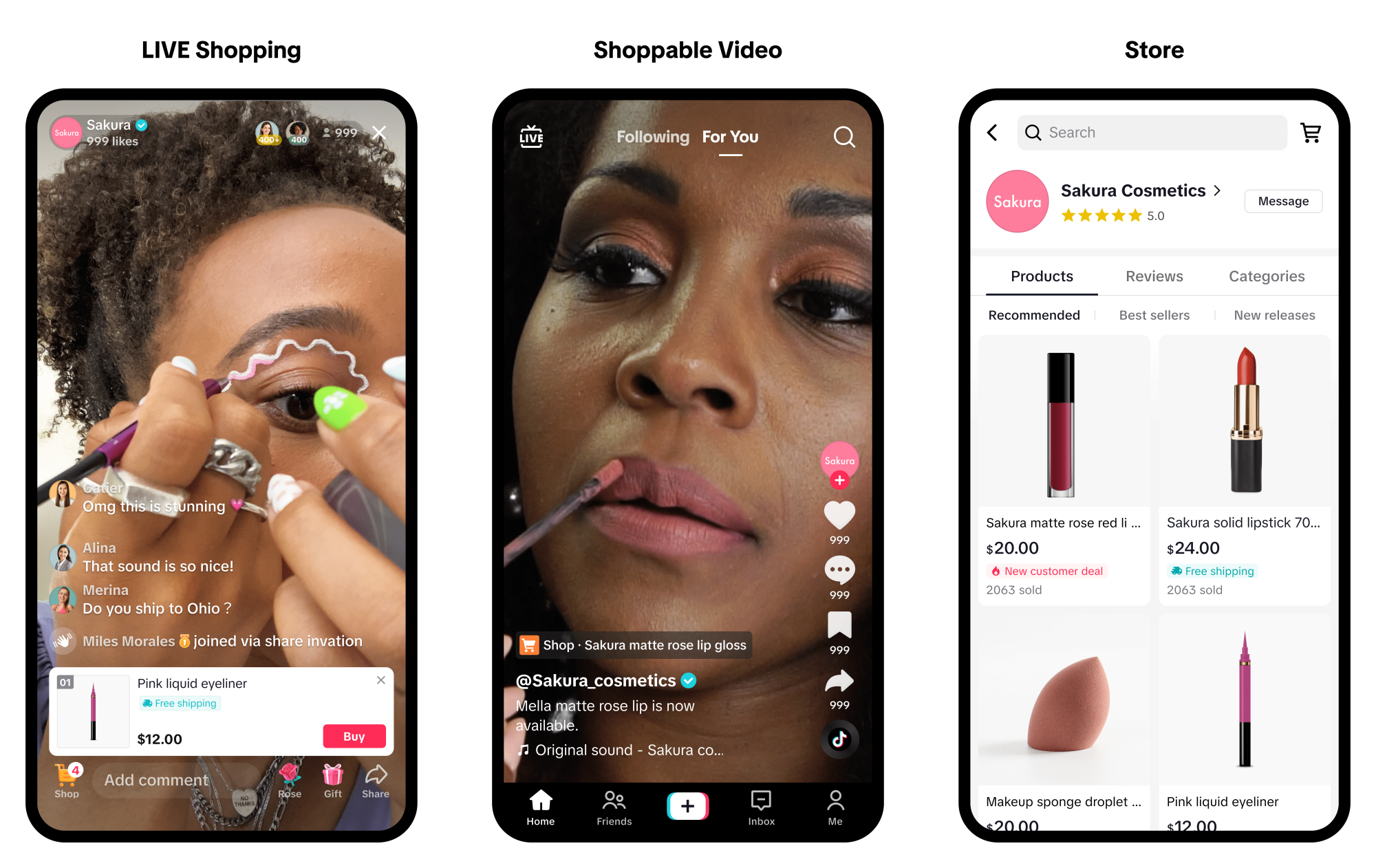 The benefits of selling on TikTok Shop include live shopping, shoppable video, and a storefront