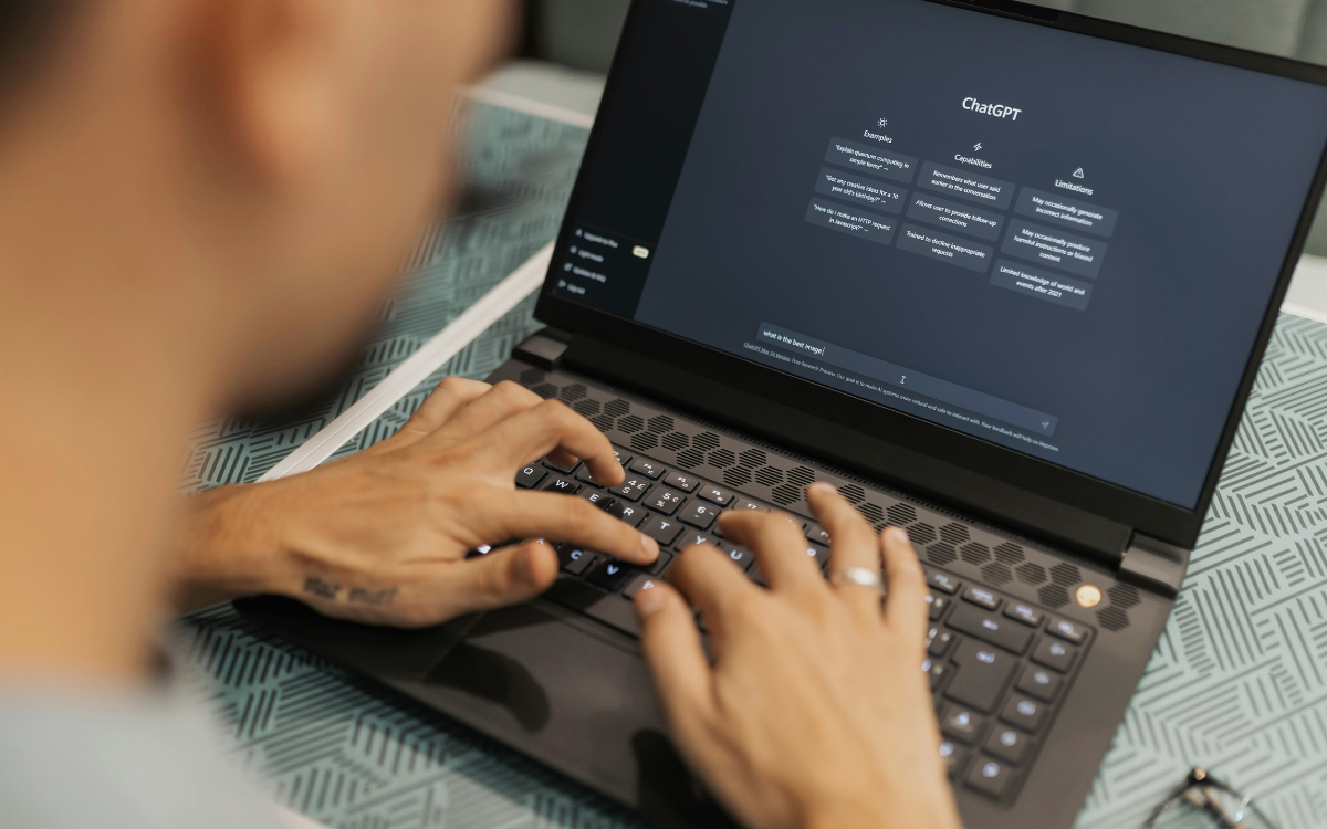 Image of man using ChatGPT for eCommerce AI