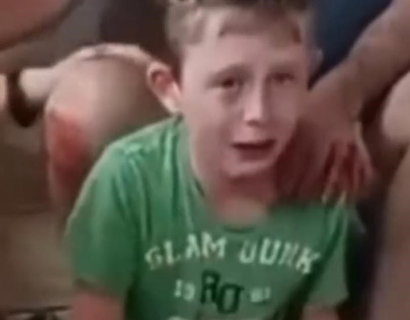 A still image of a Jewish child taken from a video that was live-streamed by Hamas terrorists after they shot his older sister.&nbsp;
