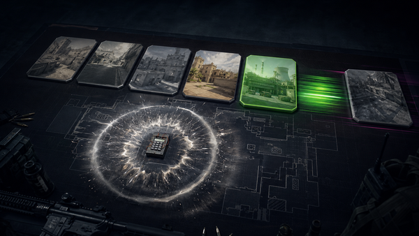 Tactical map rotation tiles and an expanding bomb shockwave representing the CS2 July 2026 update
