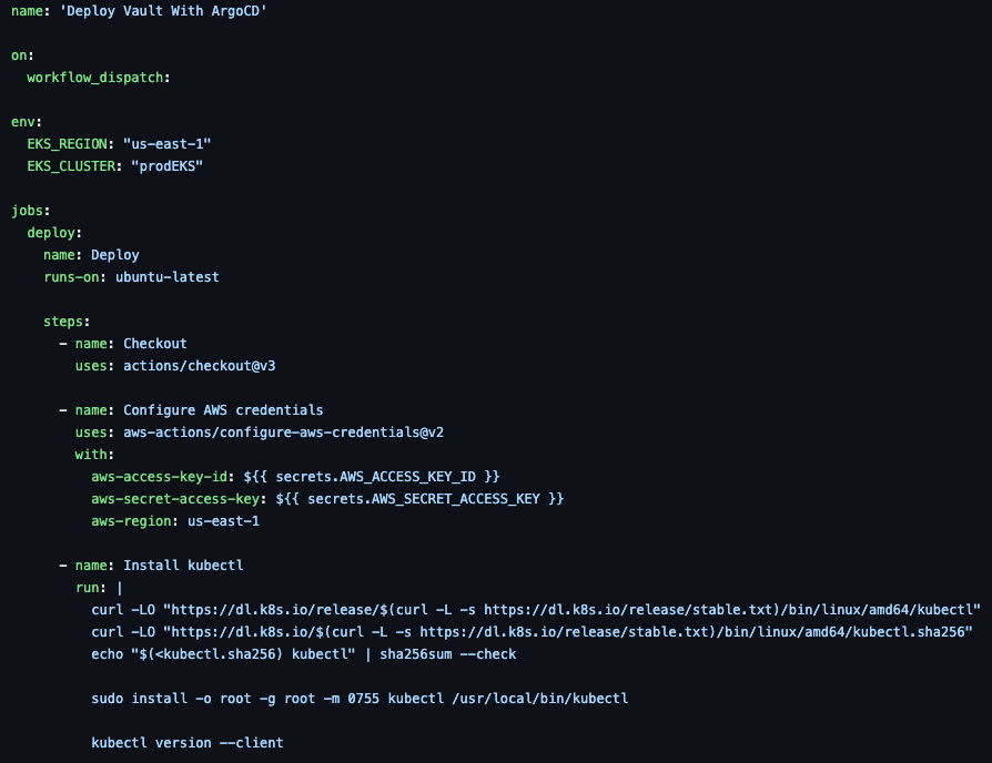Configuring an AWS EKS Management Cluster