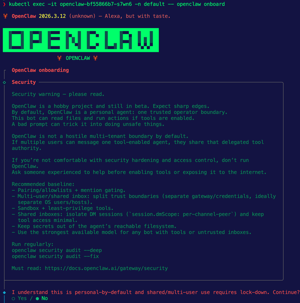 Running OpenClaw on Kubernetes