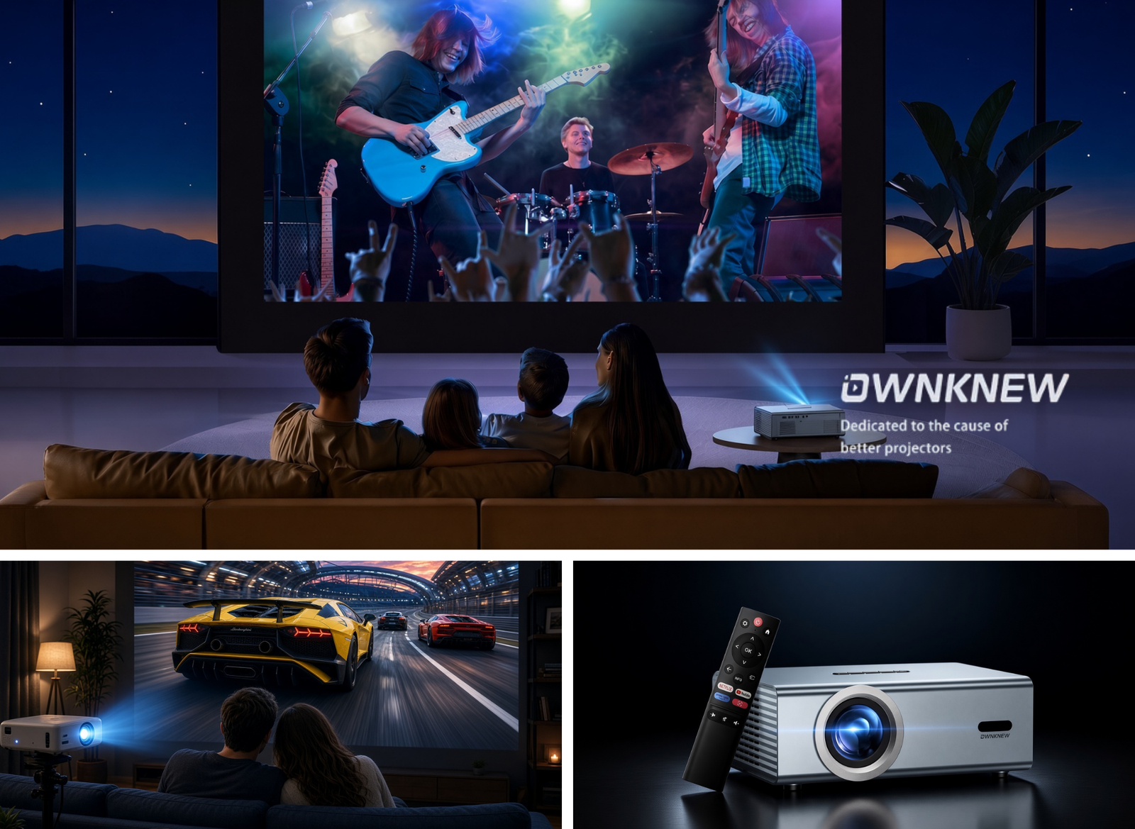 Ownknew Projector GC357: 4K Movie Projector with Built‑In Google TV