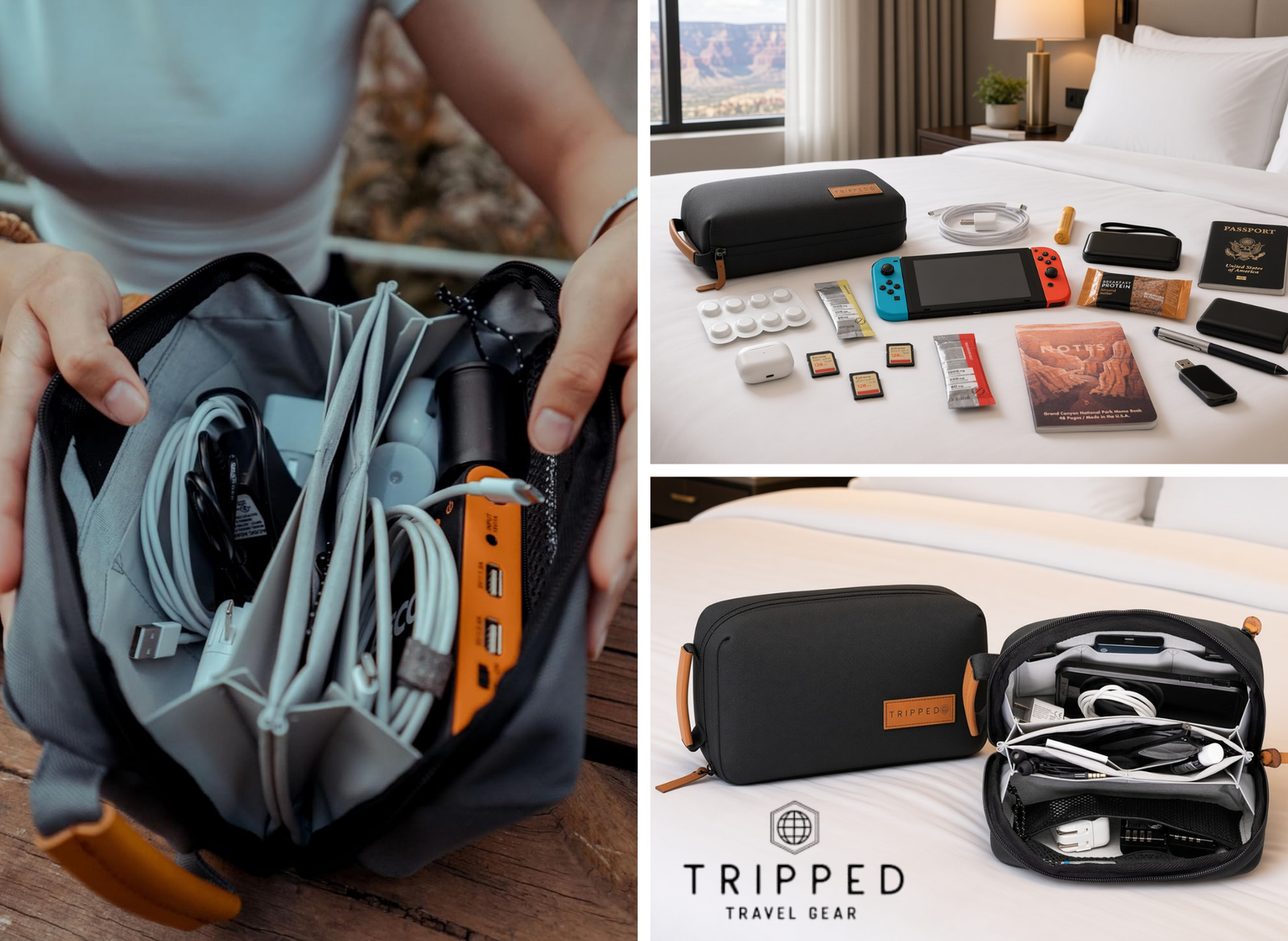 TRIPPED Travel Gear Tech Organizer: Compact for Modern Travelers
