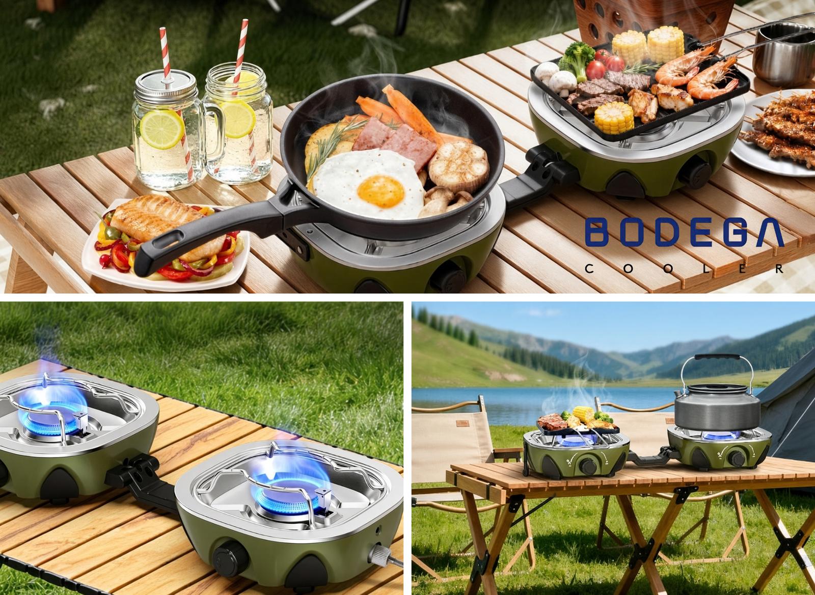 BODEGA 2 Burner Camping Stove: 20,000 BTU Folding Propane Stove