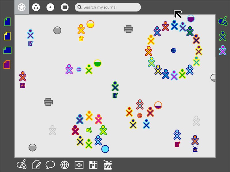 Perhaps the best representation would be the sugar interface for the XO laptop, which suffered from a murky history even with the best designers in the team. (image source: MoMA)