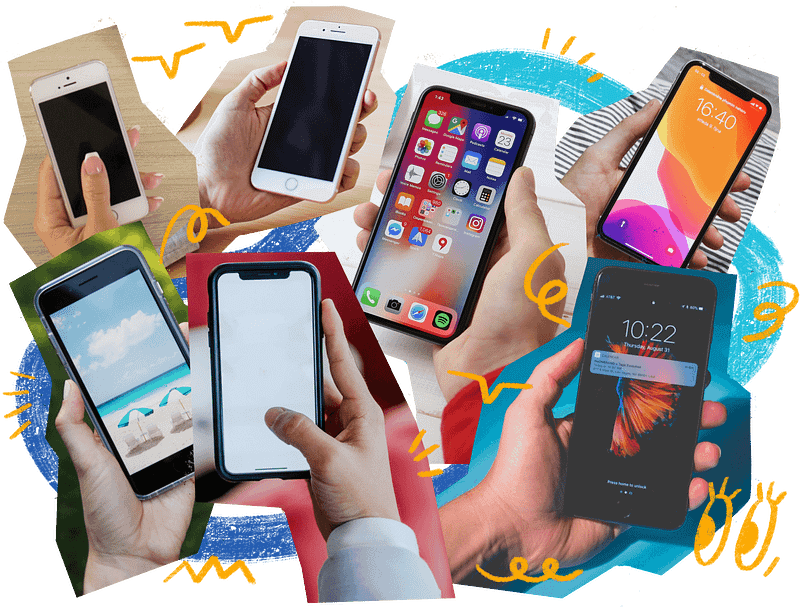 The picture shows various mobile phones and their usage at work. The rampant rise of technology give rise to the opportunity of work entering into our homes, blurring the lines of work, play and rest. (source: Atlassian)