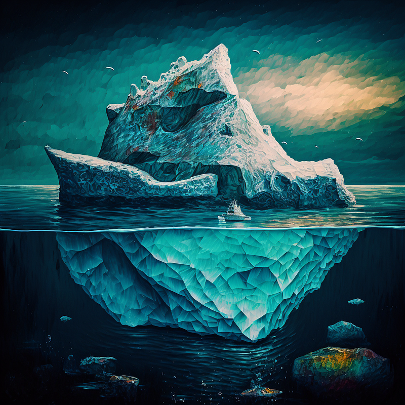 Great designers know how to use great tools, such as the iceberg model, but Just like Van Gogh, we could use ourselves as a model to improve our techniques. (source: midjourney)