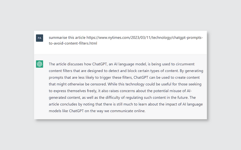 A classic example of ChatGPT hallucination when the chatbot fabricates a response with the URL slugs even though the URL was fake. (image source: wiki)