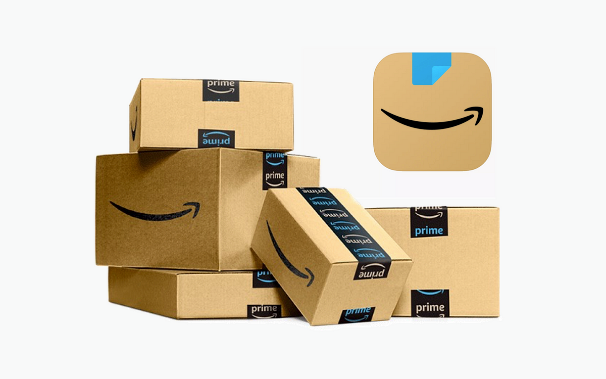 One of the most obvious examples is how components have taken on a more organic shape over the years. Curves are more pleasing to the eyes because of their similarities to human anatomy. Even gradients could be argued as a case of personification, as skin pigmentation distributes different tones of color evenly. Others, like Amazon incorporated its iconic arrow with a box illustration as its app logo, intentionally giving a smile to the banal cargo box. (source: Amazon)
