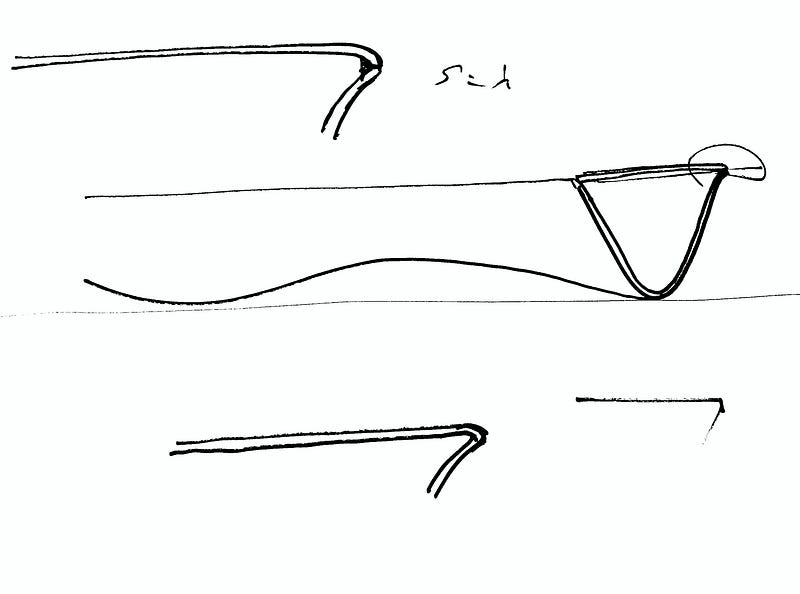 a scanned copy of hand-drawn sketches of the furniture being reviewed. (source: Darren Yeo)