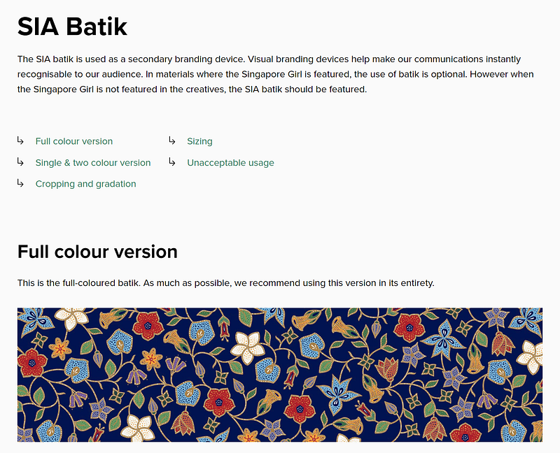 The new SIA Batik brand assets and guidelines