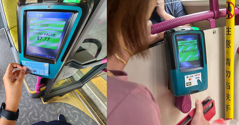 Users, particularly older adults, feel that the new solution (pictured right) is more of a downgrade because you will no longer be able to see your account balance and fare charged when you tap out. (image source: mothership)