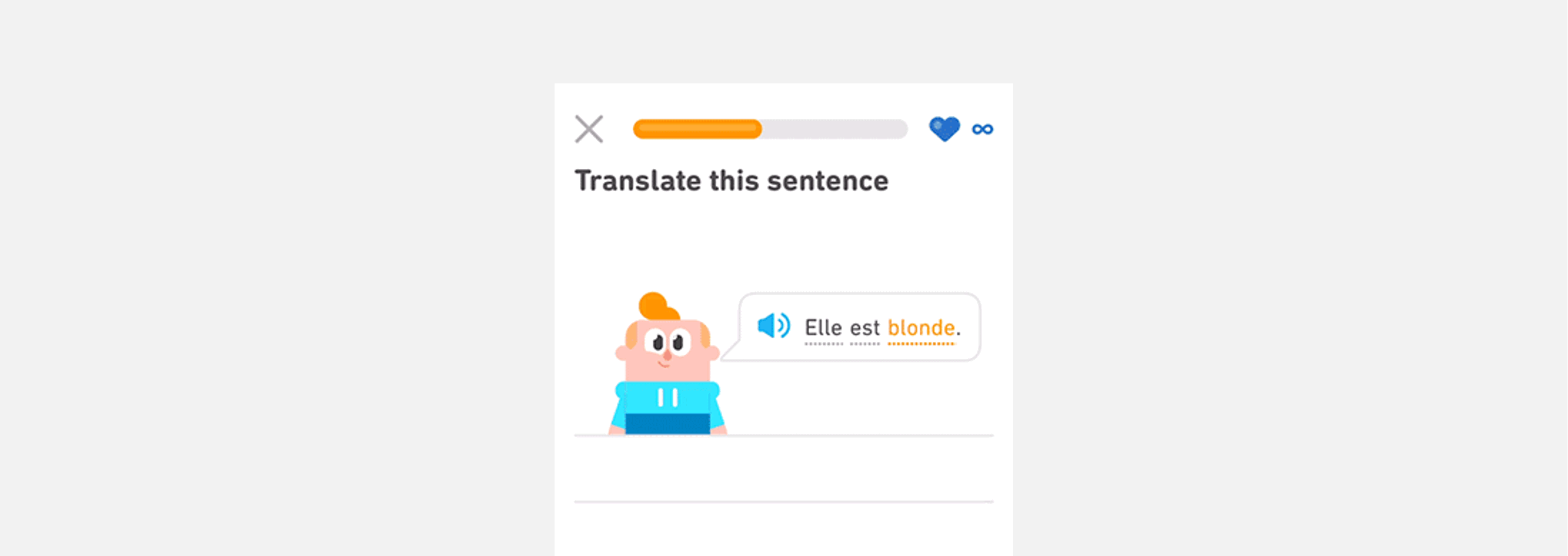 2. Not typical transitions, but engaging animations (image source: Duolingo)