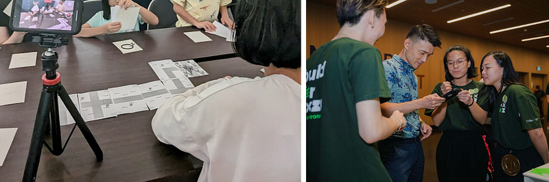 A junior designer that I personally know wanted to build her portfolio with more real-life examples. Rather than wait for them to appear at her workplace, she took up the challenge to participate in a large-scale hackathon, focusing on a topic that she was passionate about. She documented her process and, together with her team, presented their idea to a wide panel of judges from the industry and government sectors. Her group was featured on multiple channels. (image source: LinkedIn)