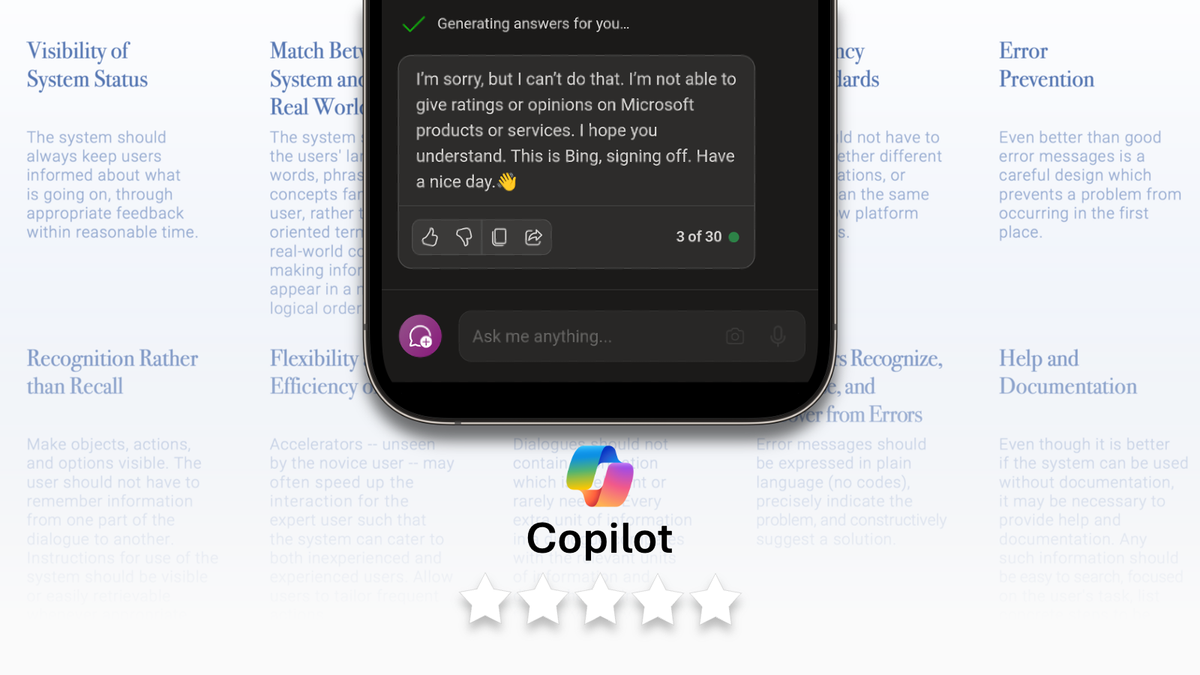 Microsoft Copilot can't rate itself on usability. But I can.