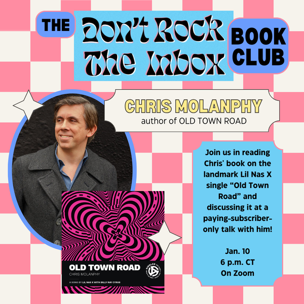 TODAY: 'Old Town Road' Book Club With Chris Molanphy!!