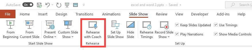 Presenter Coach in PowerPoint