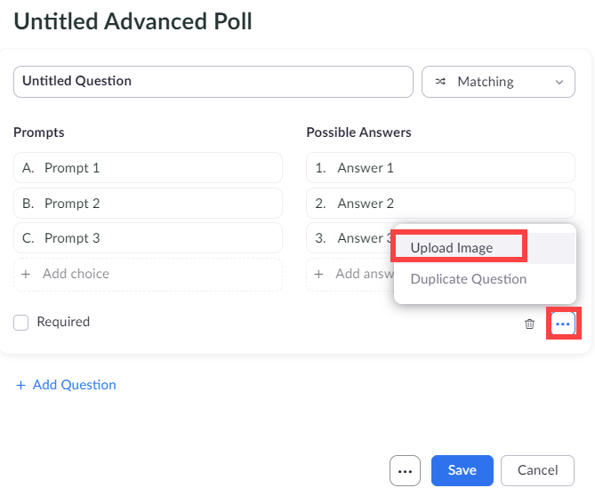 Add image to Zoom poll question