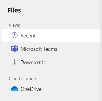 Files app - four items