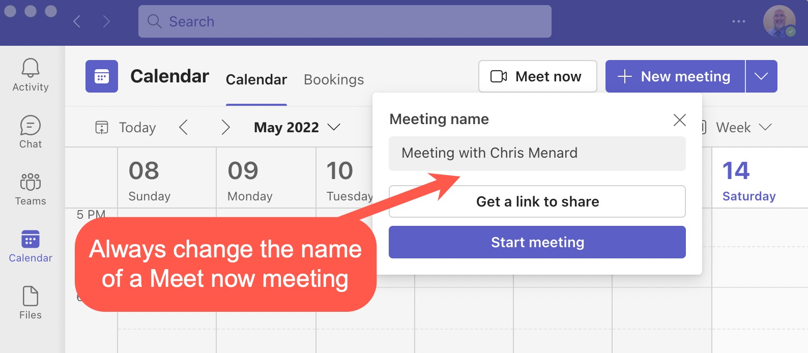 Meet now in Teams
