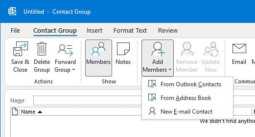 Add Members to a Contact Group