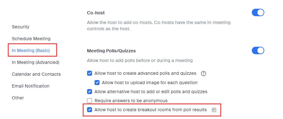 Zoom Breakout Rooms from Polls
