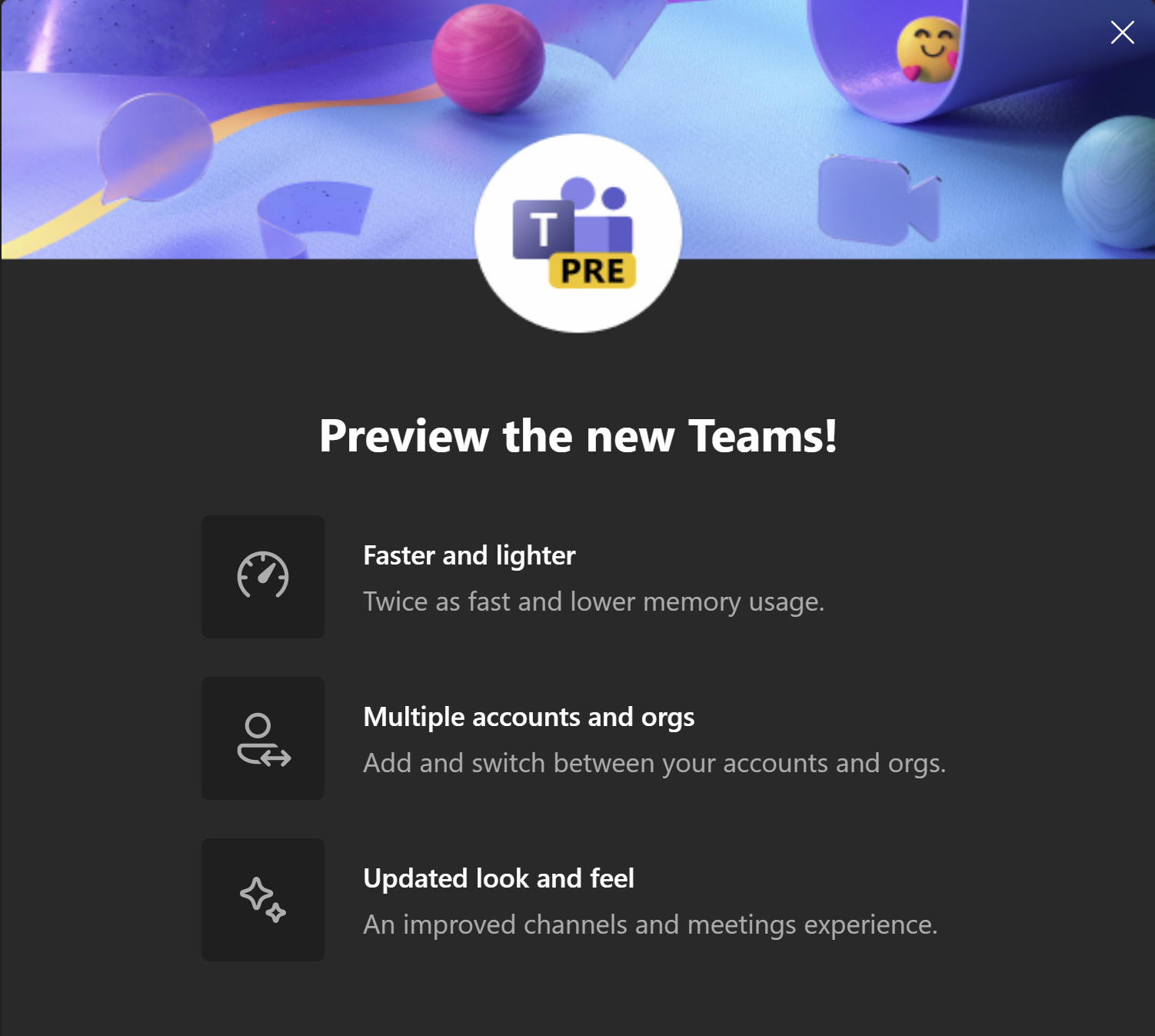New Teams in Preview - now available