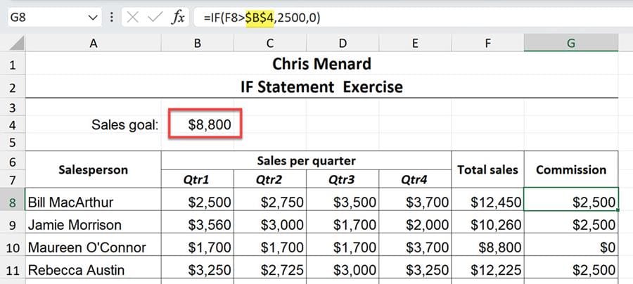 Absolute cell reference