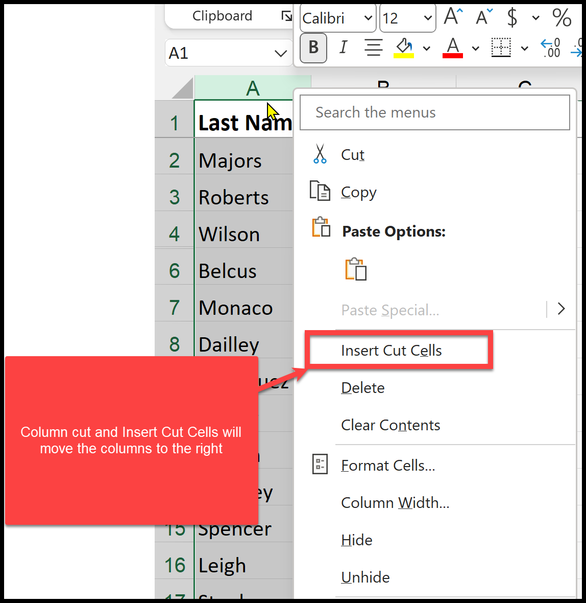 Cut and Insert Cut Cells