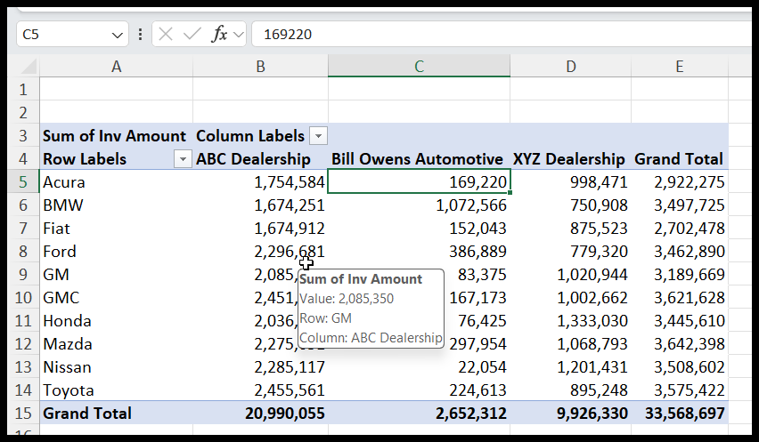PivotTable -  Table vs. Range