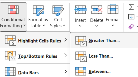 Highlight Cells Rules