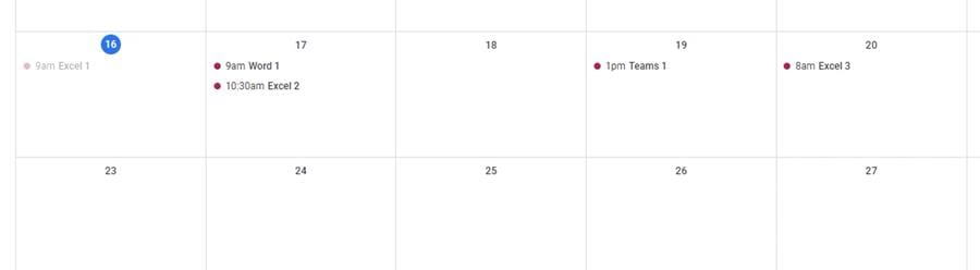 I get my events successfully imported into Google Calendar test