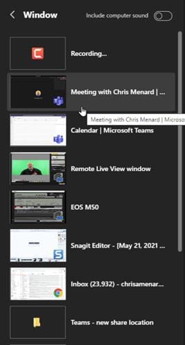 Selecting from the list of open windows is now much more straightforward