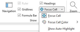 Activate Focus Cell Activate Focus Cell