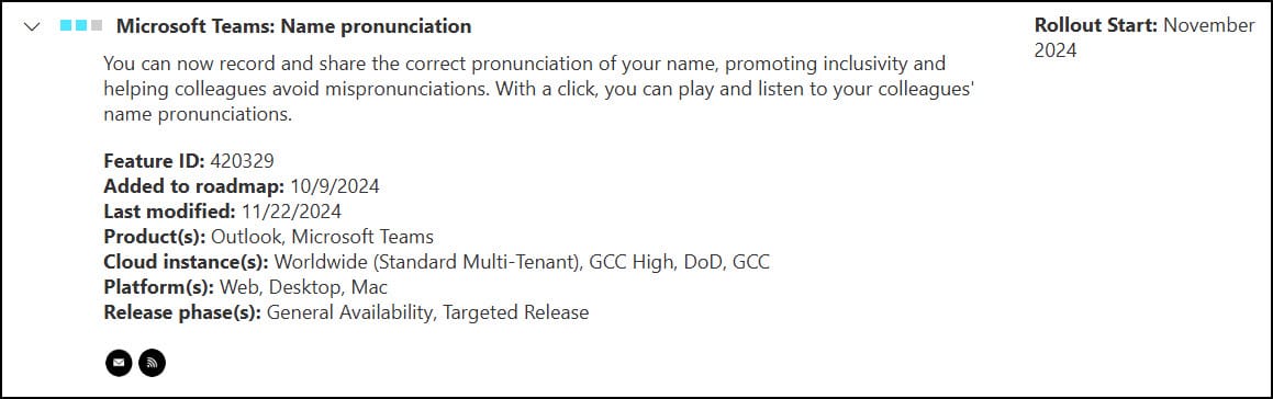 Microsoft Teams: Name Pronunciation Roadmap