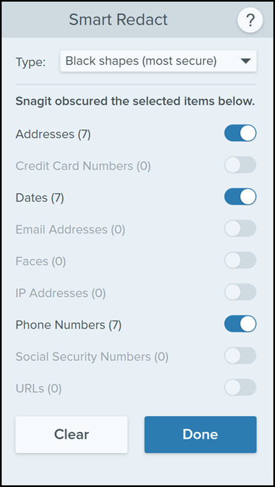Snagit 2025 - Smart Redact