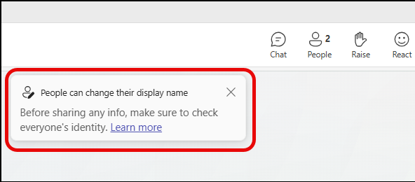 Join meeting - people can change their display name