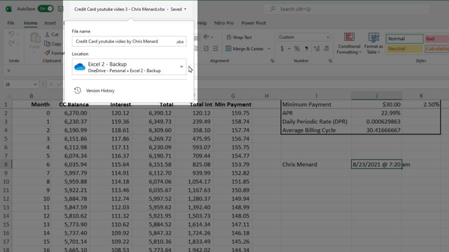 Renaming a file in OneDrive from the Application Title Bar