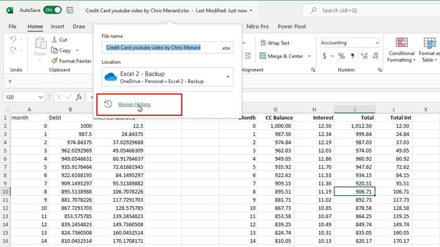 OneDrive creates versioning using AutoSave and Version History