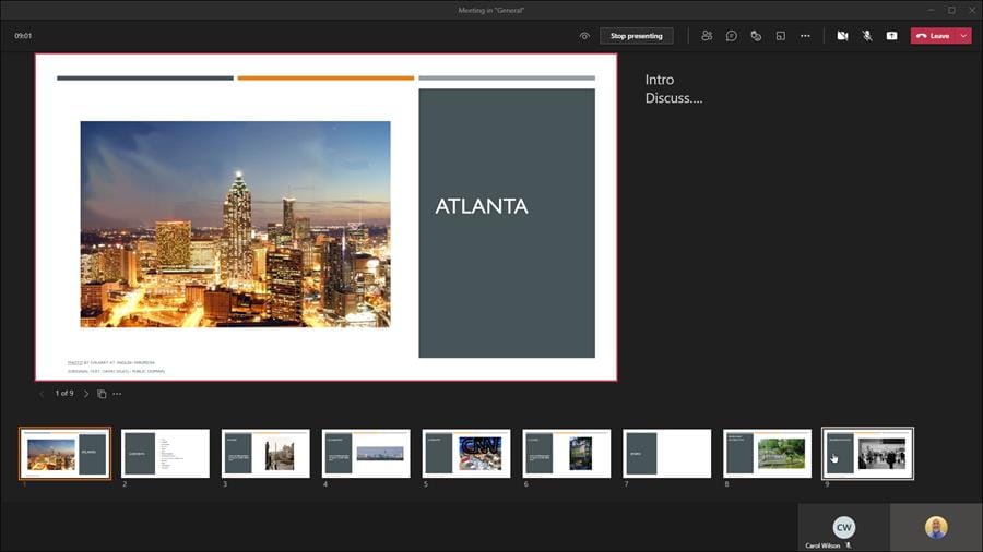 PowerPoint speaker notes in a Teams Meeting are now shown by default in the Presenter View PowerPoint speaker notes in a Teams Meeting are now shown by default in the Presenter View