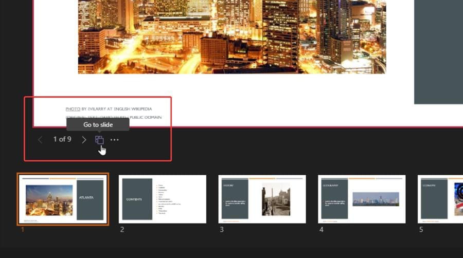 Enable Go to Slide in the presenter view Enable Go to Slide in the presenter view